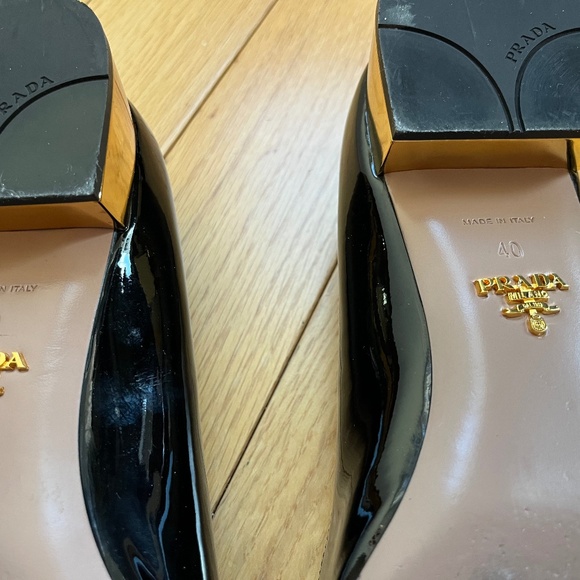 Prada Swarovski Crystal Black Patent Leather Block Heel Pumps Size 10/40 - Picture 12 of 15